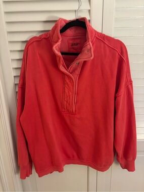 aerie Men’s Coral Zip-Front Pullover Sweater